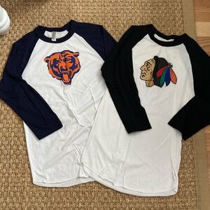 Chicago Bears & Chicago Blackhawks shirts xs